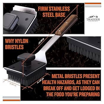 Traeger BBQ Cleaning Brush Replacement Nylon Pack of 2
