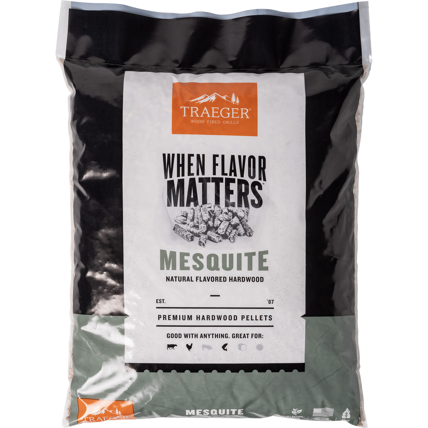 Traeger Grills Pel305 Mesquite 100% All-Natural Hardwood Pellets