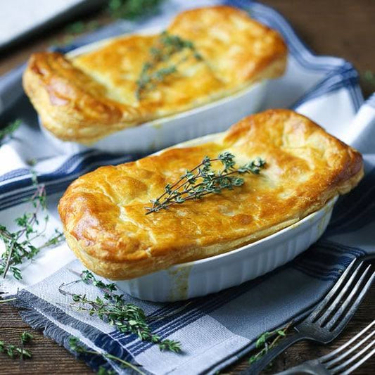 Gumbo Pot Pies with Homemade Rough Puff Pastry
