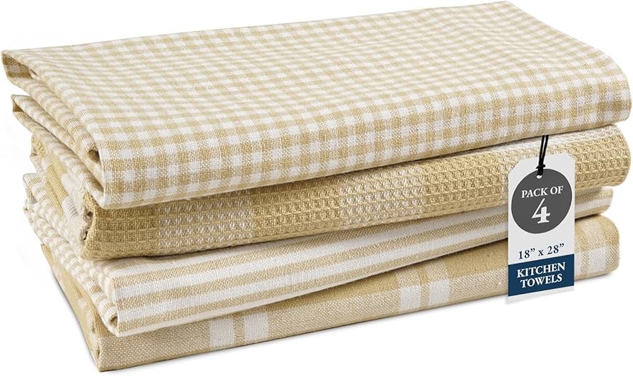 Multi Striped Dish Towel Set, 18" X 28", Pack of 3