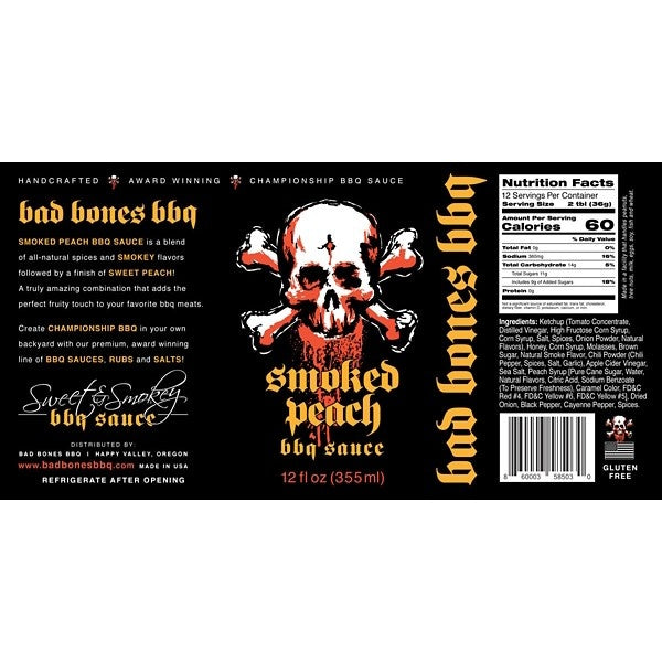 Smoked Peach BBQ Sauce 12 oz