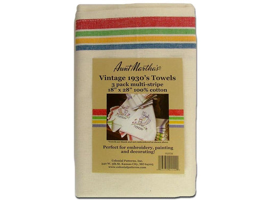 Multi Striped Dish Towel Set, 18" X 28", Pack of 3