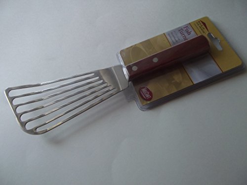 TableCraft Stainless Steel Fish Turner/Spatula with Wood Handle 10.75"