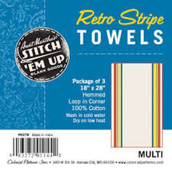 Multi Striped Dish Towel Set, 18" X 28", Pack of 3