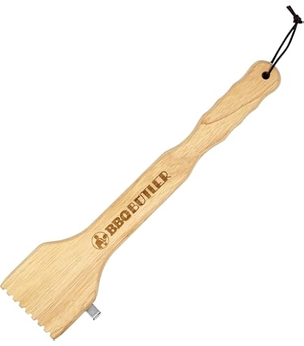 BBQ Butler Oak Grill Scraper with Metal Hook, Bottle Opener