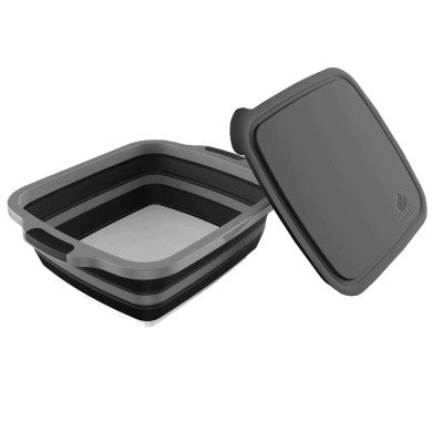 DRIP EZ Collapsible BBQ Prep Tub V2 with Lid Black