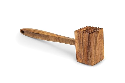 Ironwood Gourmet Acacia Wood Meat Tenderizer 11.5-Inches Brown