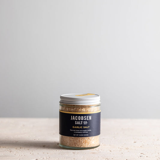 Jacobsen Salt Co, Garlic Flavor, Gourmet Infused Sea Salt, Hand-Harvested in Netarts Bay, or, Made in The USA