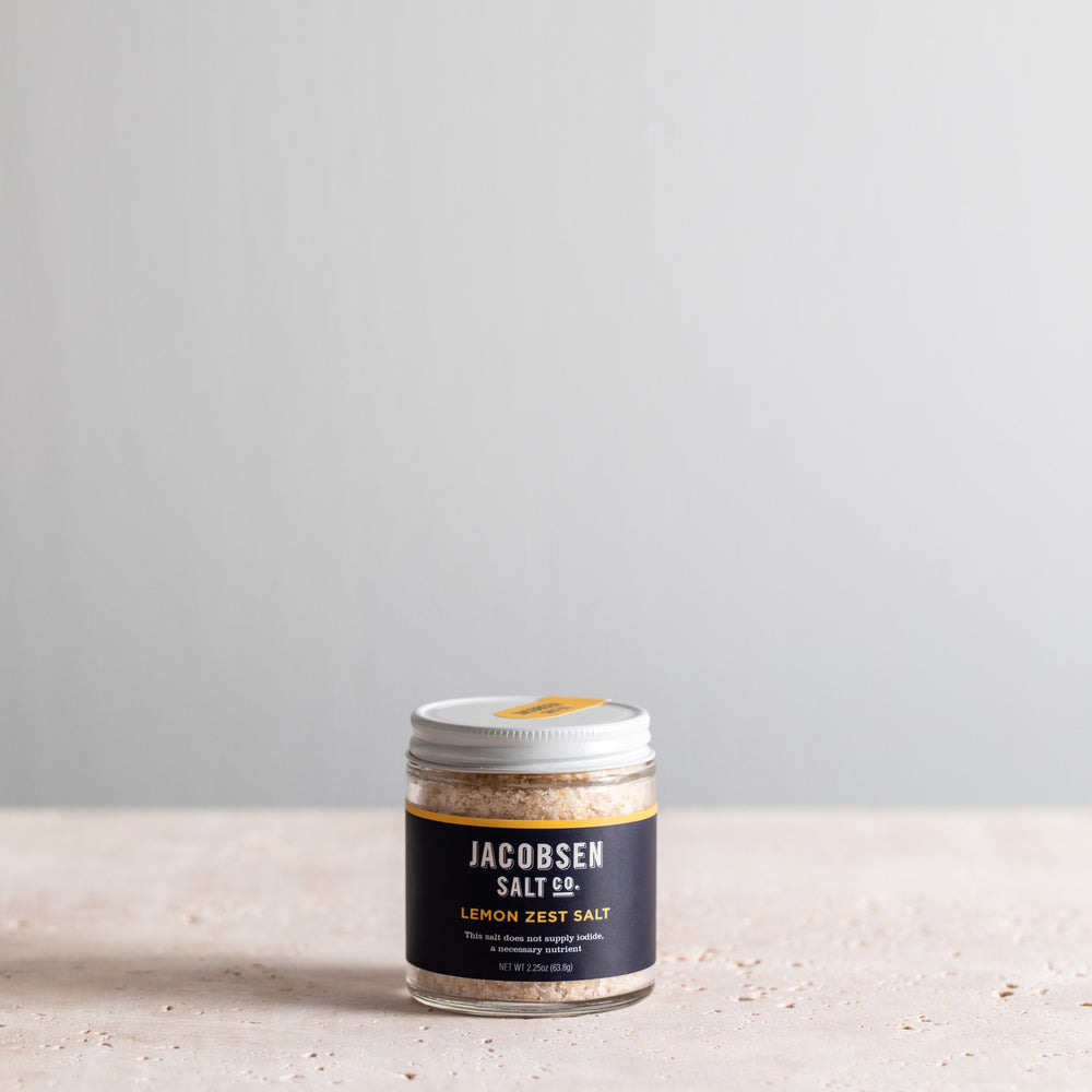 Jacobsen Salt Co. Specialty Sea Salt for Fancy Gourmet Cooking, Infused Sea Salt, Lemon Zest Flavored