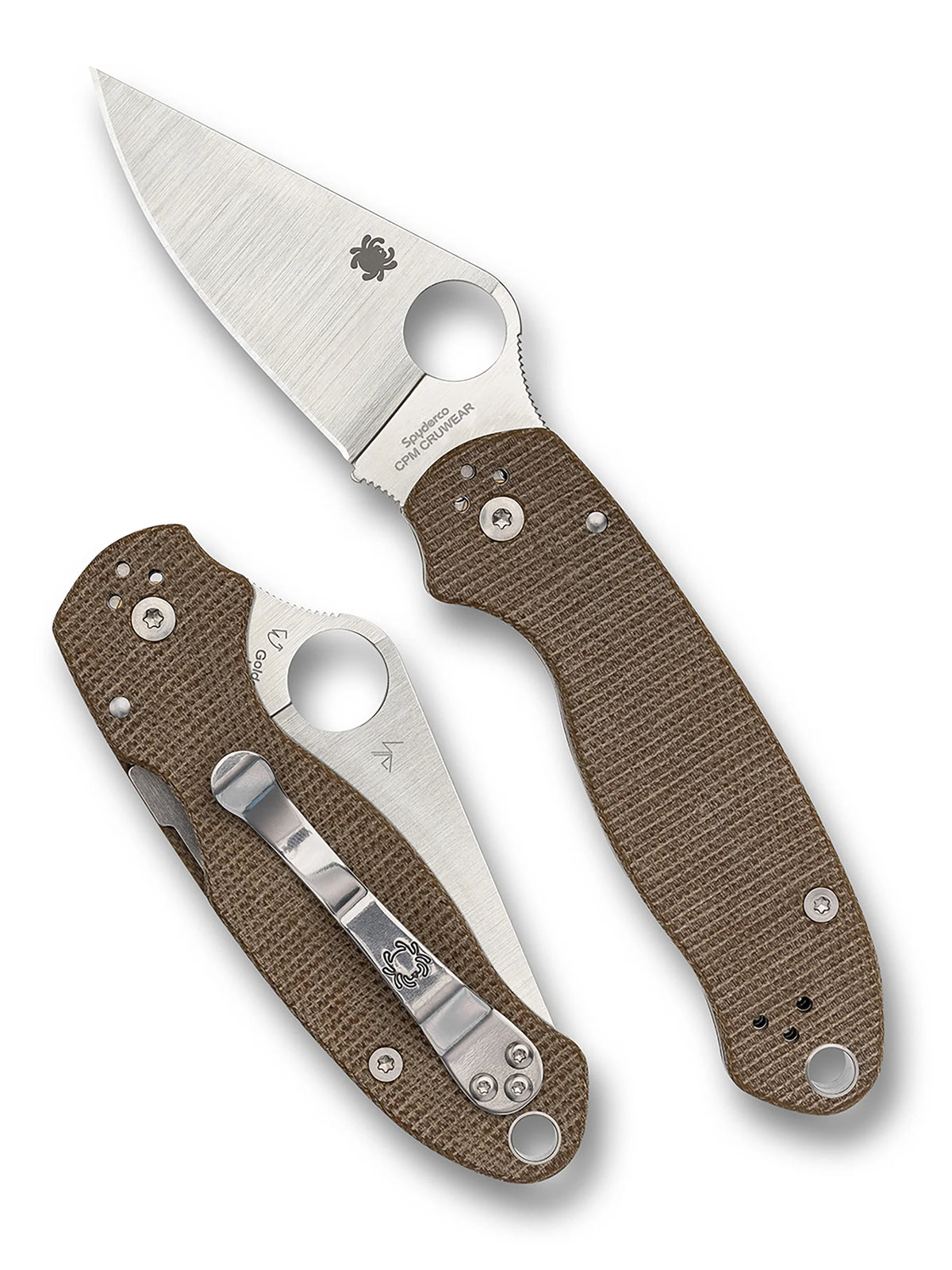 Spyderco Para® 3 Brown Canvas Micarta® CPM® Cru-Wear®
