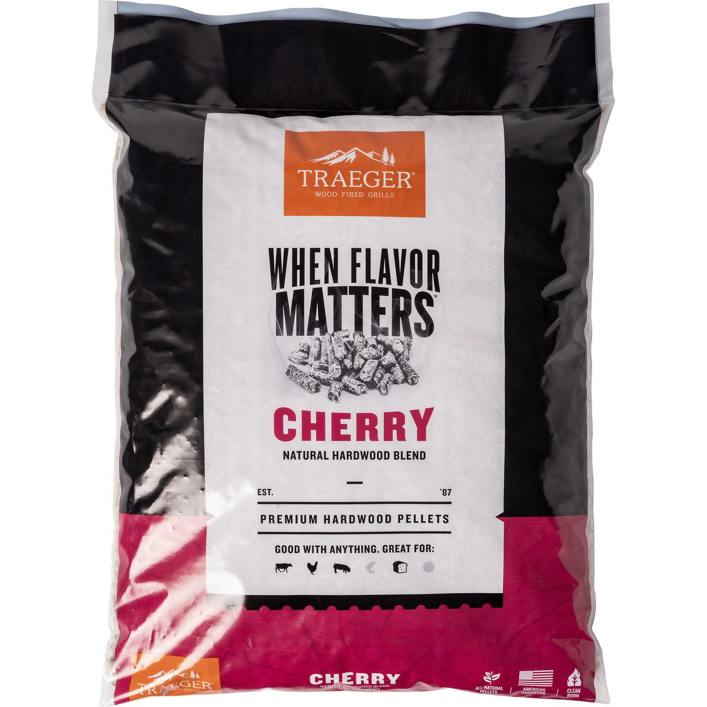 Traeger Grills Pel309 Cherry 100% All-Natural Hardwood Pellets